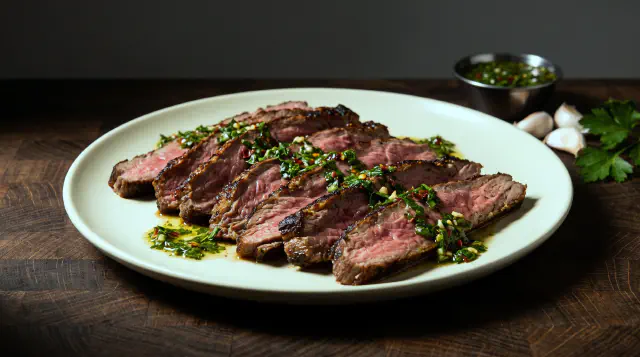 Air Fryer Flank Steak with Chimichurri