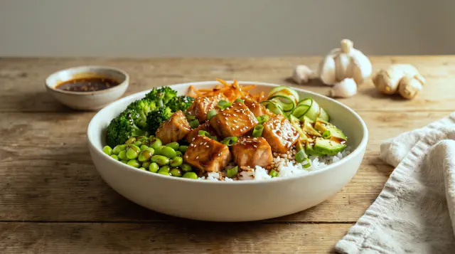 Air Fryer Teriyaki Salmon Bowl