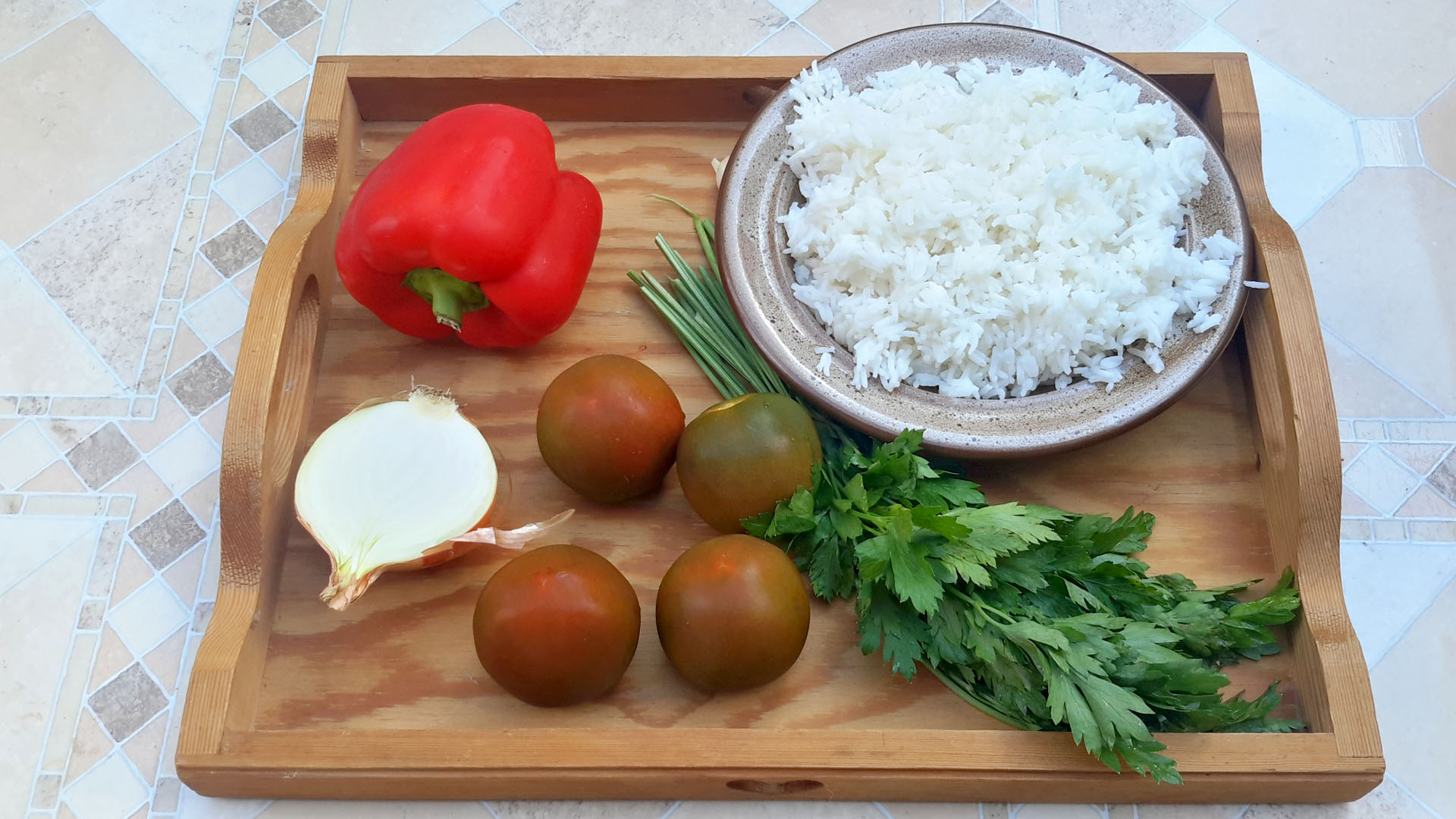 Andalouse (Andalusian) - salad with rice, tomato and peppers