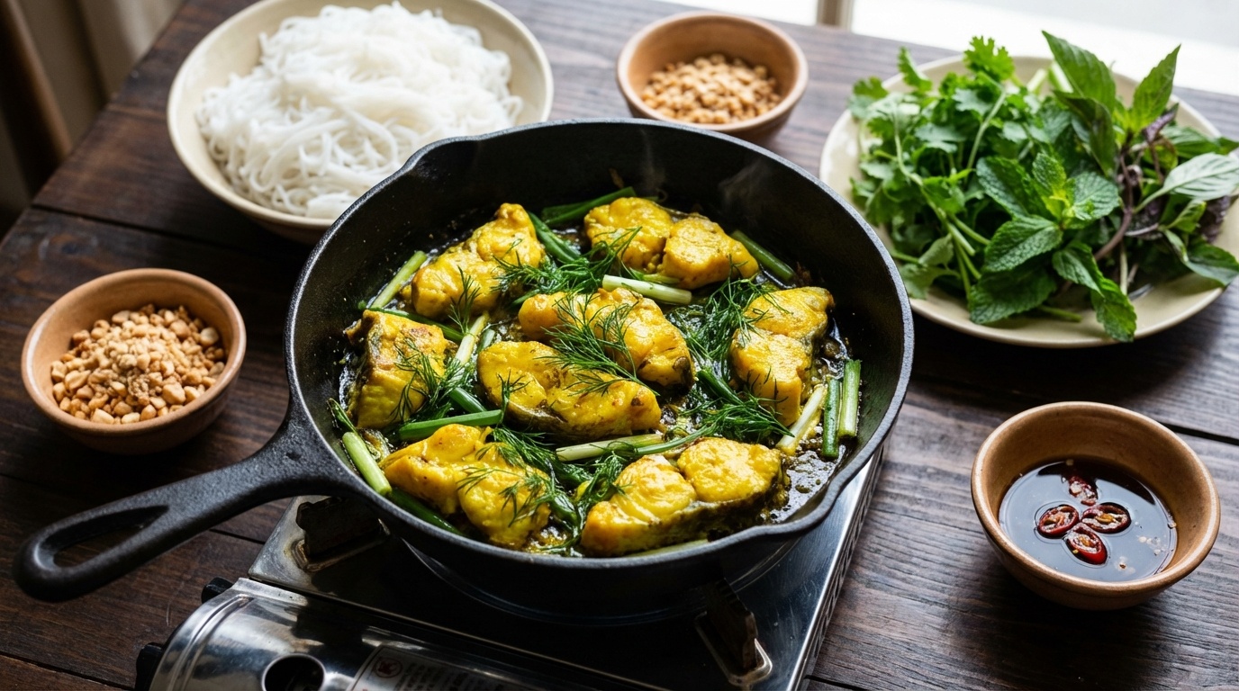 Chả Cá Lã Vọng - Hanoi Turmeric Fish with Dill