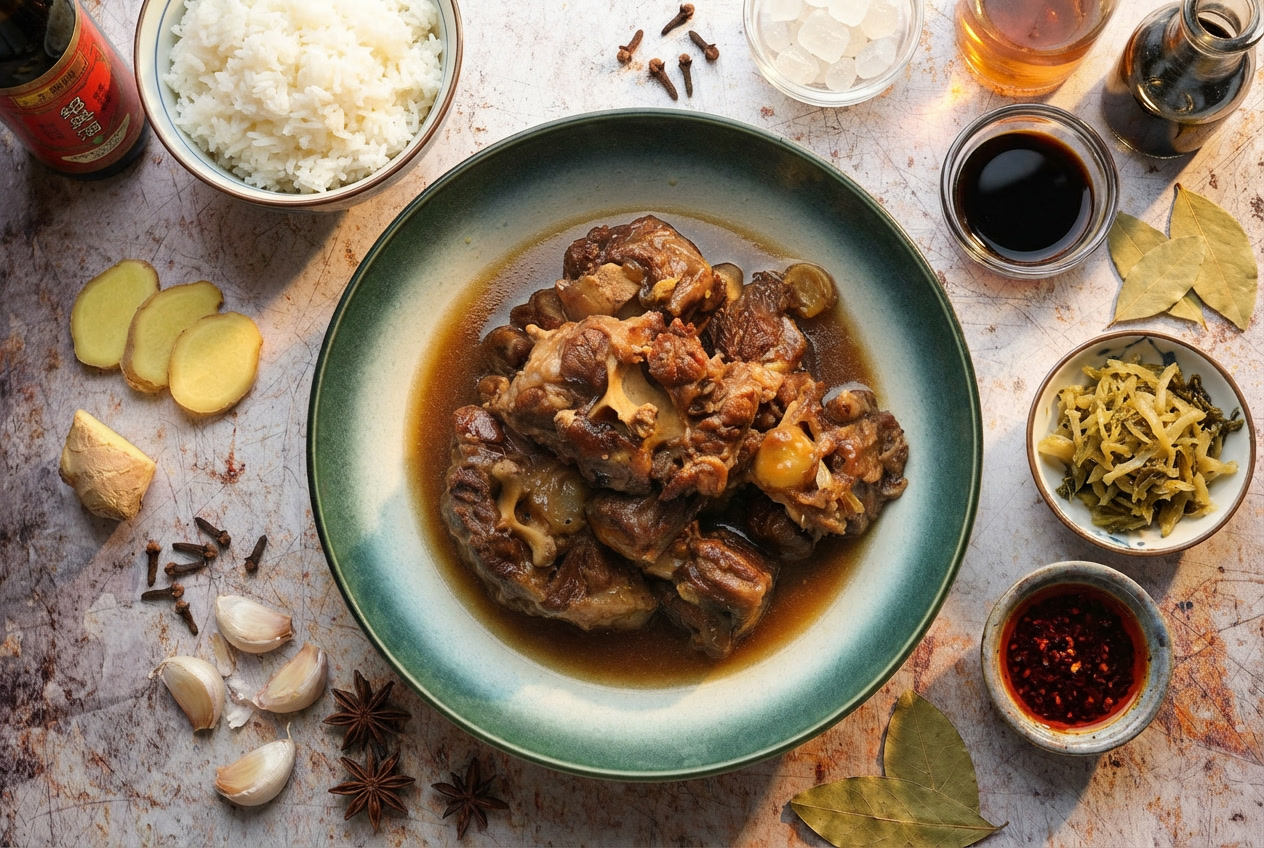 Chinese Red-Braised Oxtail (hóng shāo niú wěi)