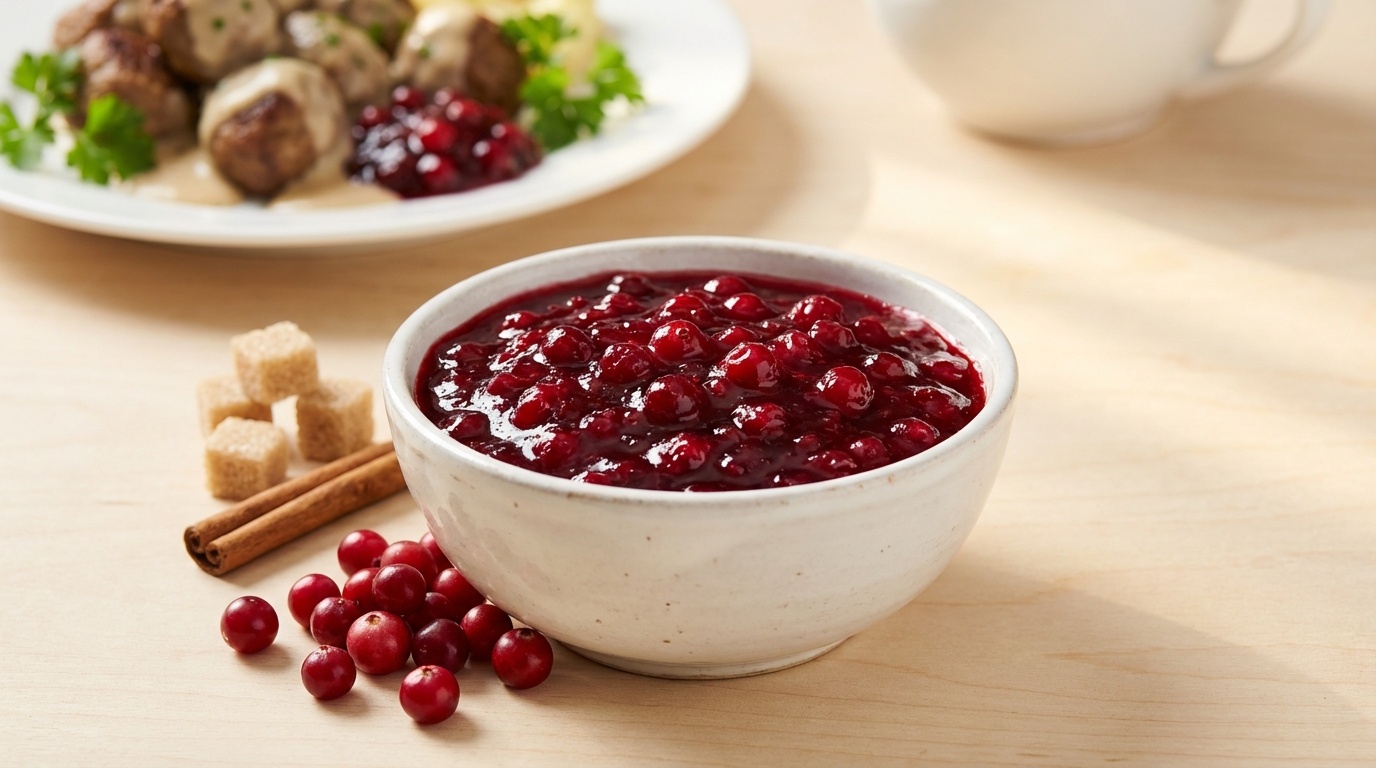 Cooked Lingonberry Sauce (Tyttebaersaus)