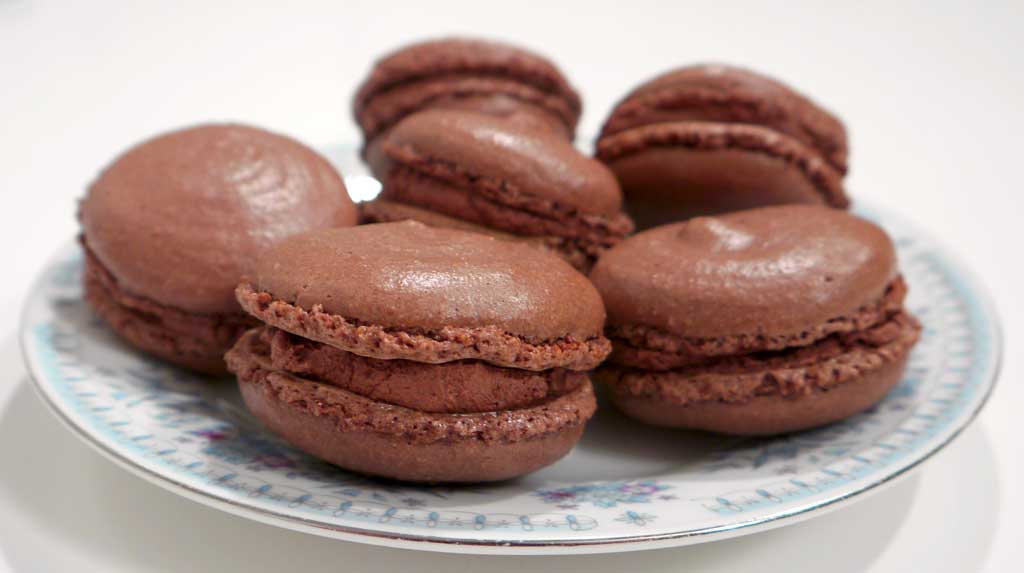 French Chocolate macaroons with chocolate cream