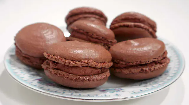 French Chocolate macaroons with chocolate cream