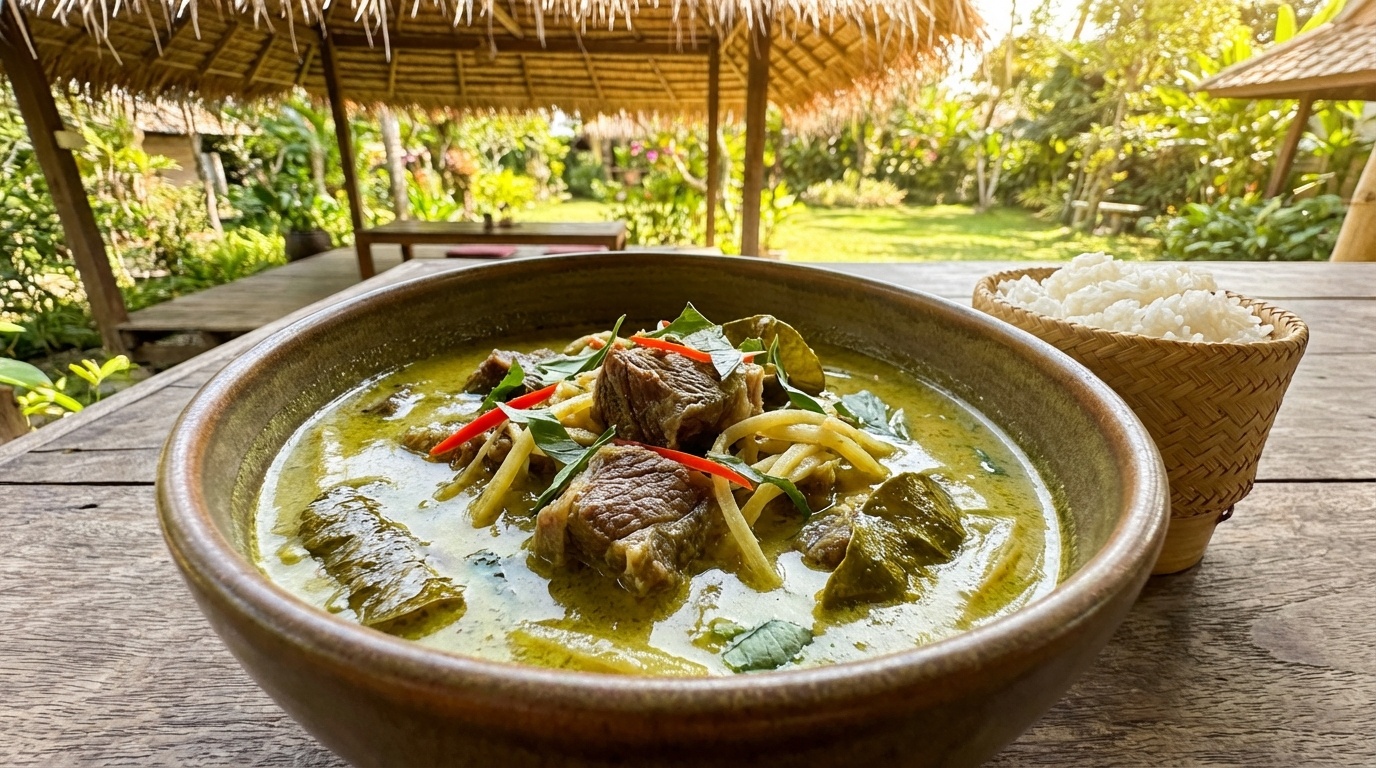 Green Curry with Braised Beef Shank (Gaeng Kiew Waan Neua)