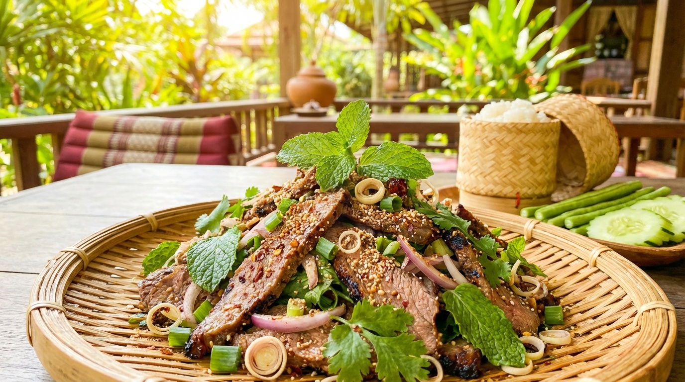 Grilled Beef or Pork Waterfall Salad (Nam Tok Neua / Nam Tok Moo)