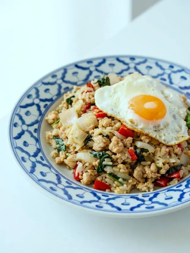 Holy Basil Chicken Fried Rice with Fried Egg (Kao Pad Gaprao Gai Kai Dao)