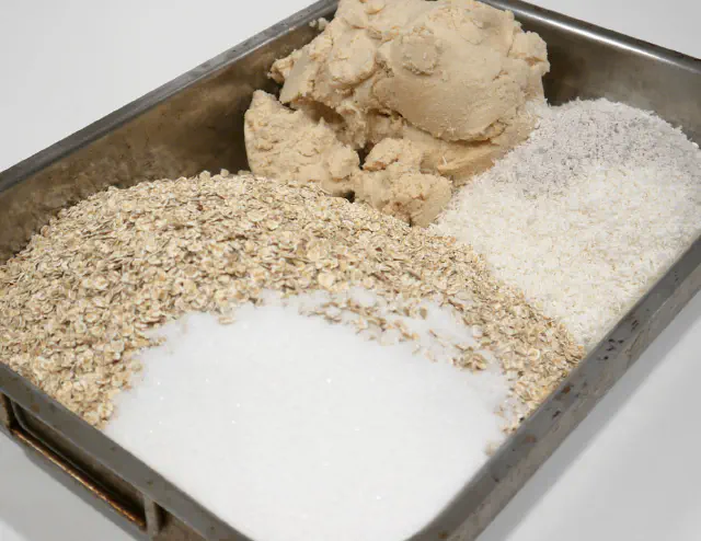 Homemade okara granola - sweet muesli with soy beans