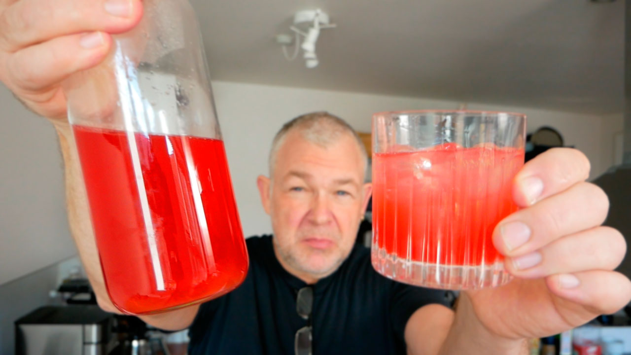 Homemade rhubarb lemonade /juice