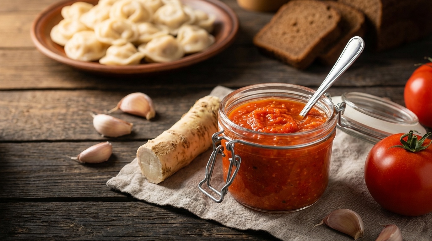 Khrenovina (Russian Tomato-Horseradish Sauce)