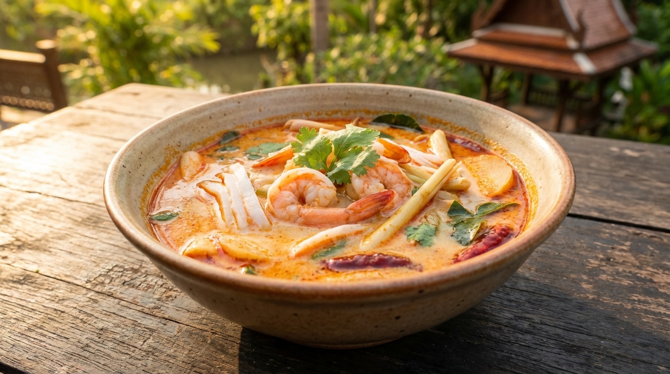 Lemongrass Soup with Shrimp and Young Coconut