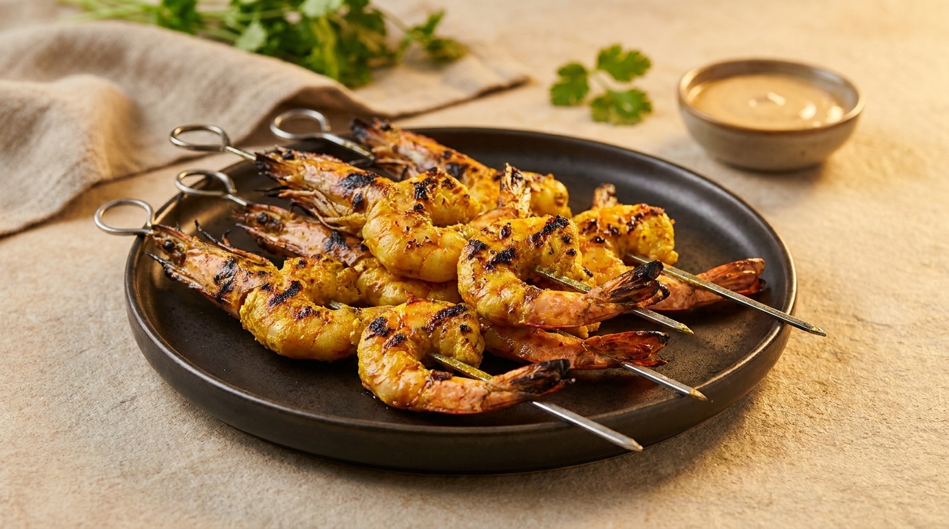 Marinated King Prawns on the Grill