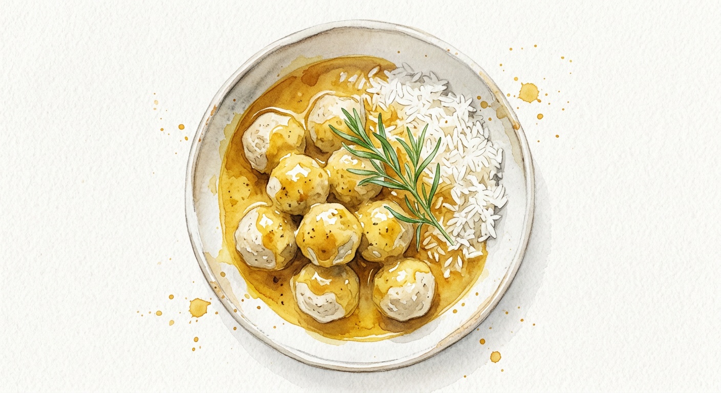 Meatballs in curry sauce