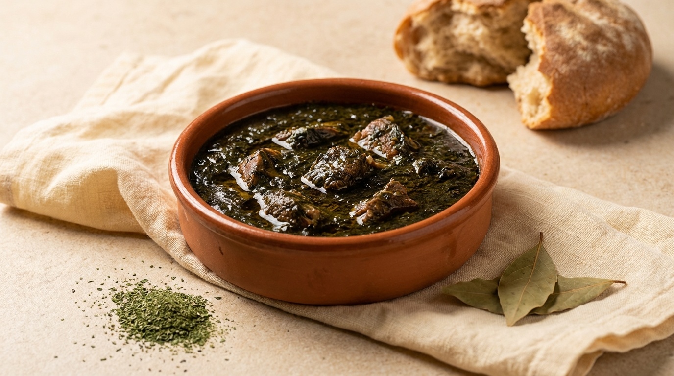 Mloukhia Sauce (Tunisian Dried Jute Leaf Sauce)