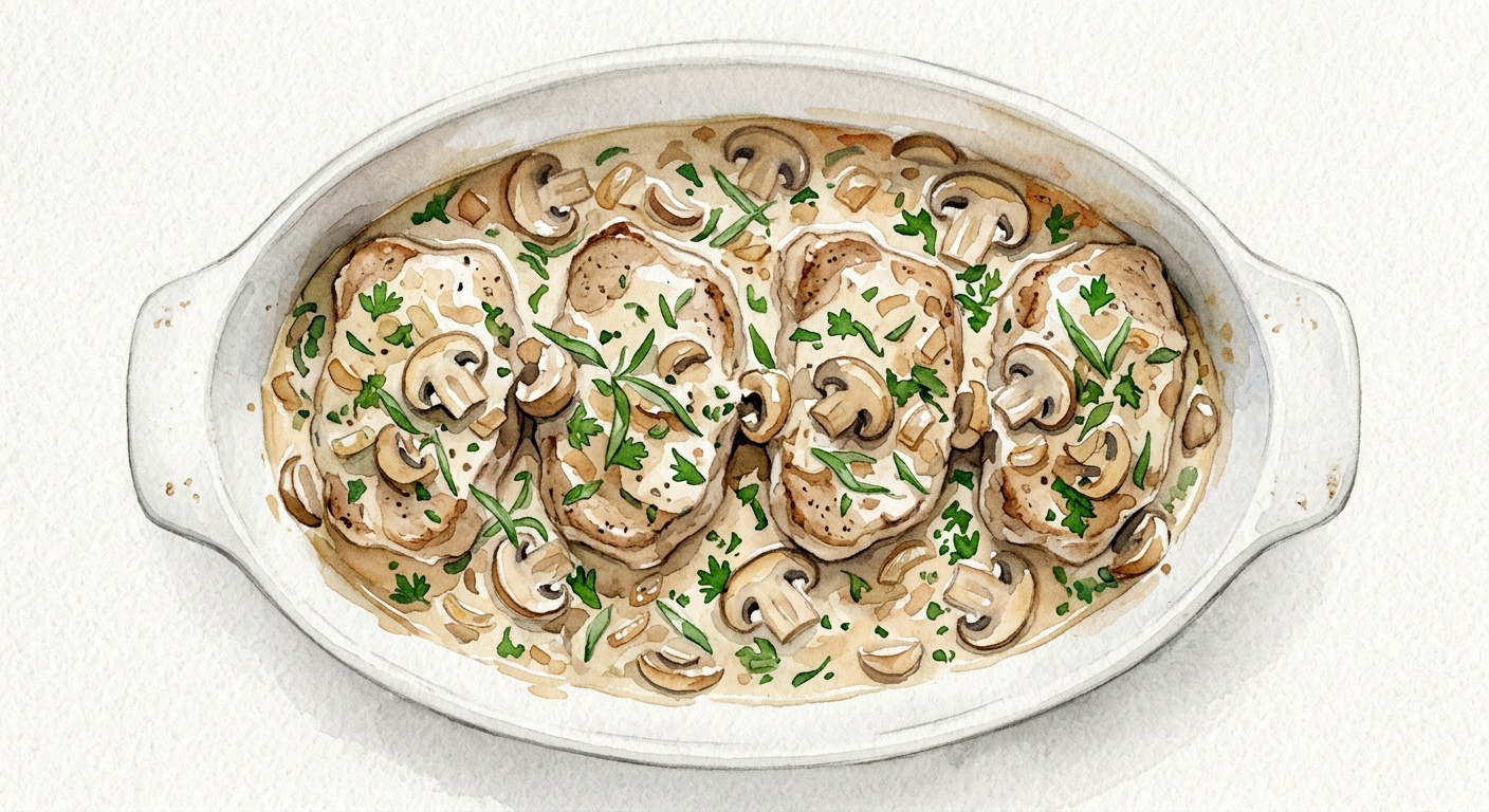 Pork Tenderloin Steaks in a Dish