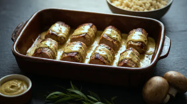 Pork Tenderloin Steaks in a Dish