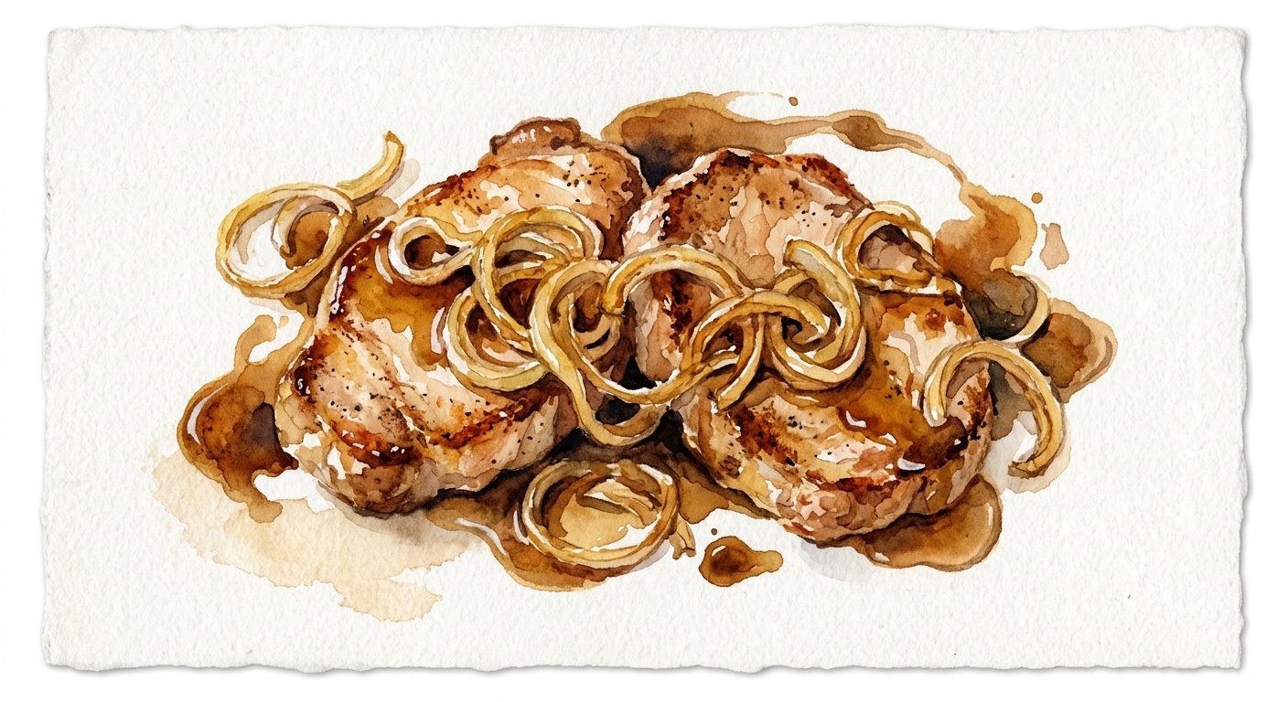 Pork Tenderloin Steaks with Onions
