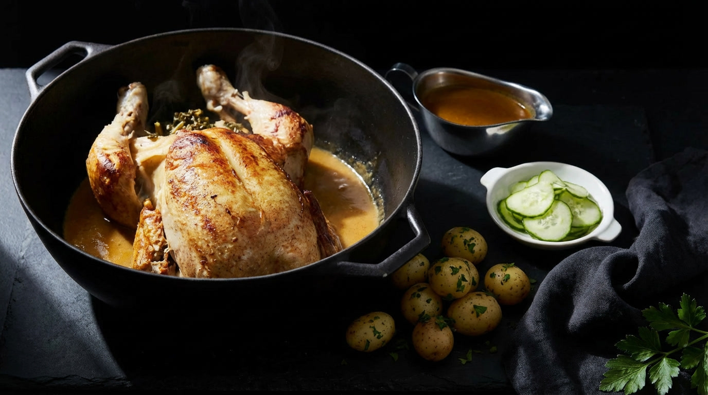 Old-Fashioned Danish Pot-Roasted Chicken