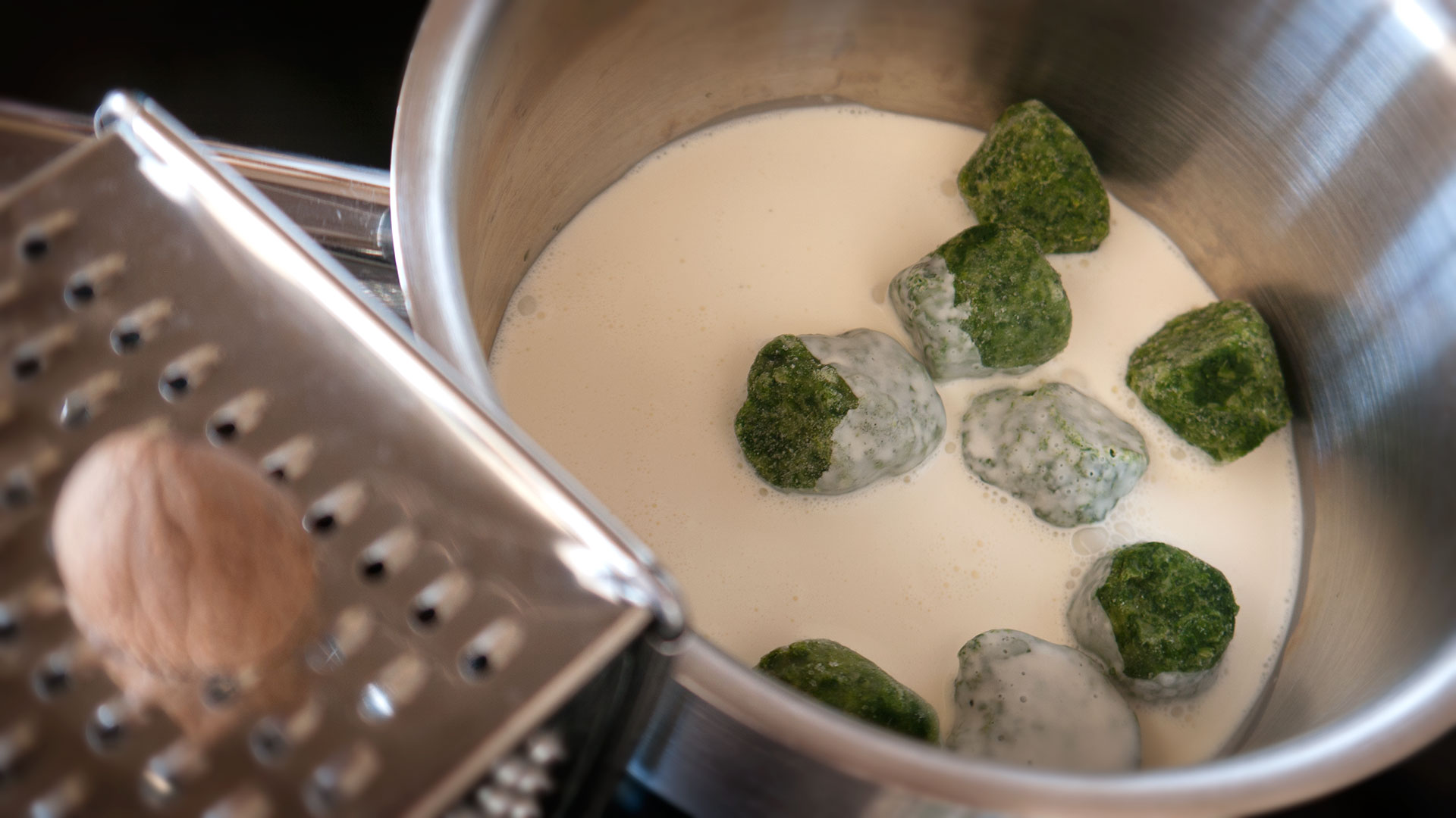 Omelette Royal with creamed spinach
