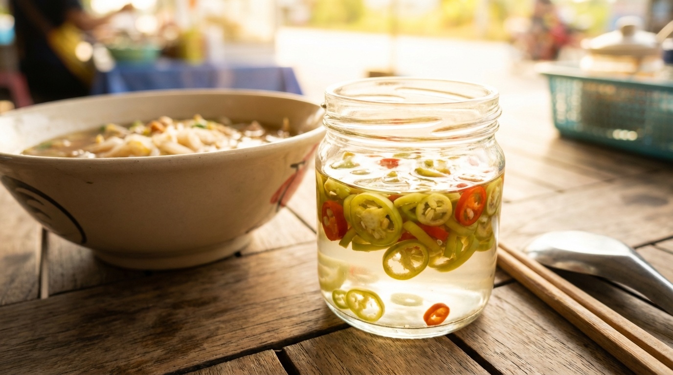 Pickled Chilies Condiment (Prik Nam Som)