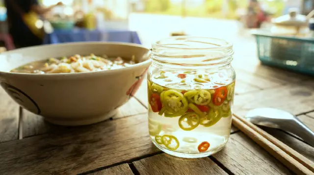 Pickled Chilies Condiment (Prik Nam Som)