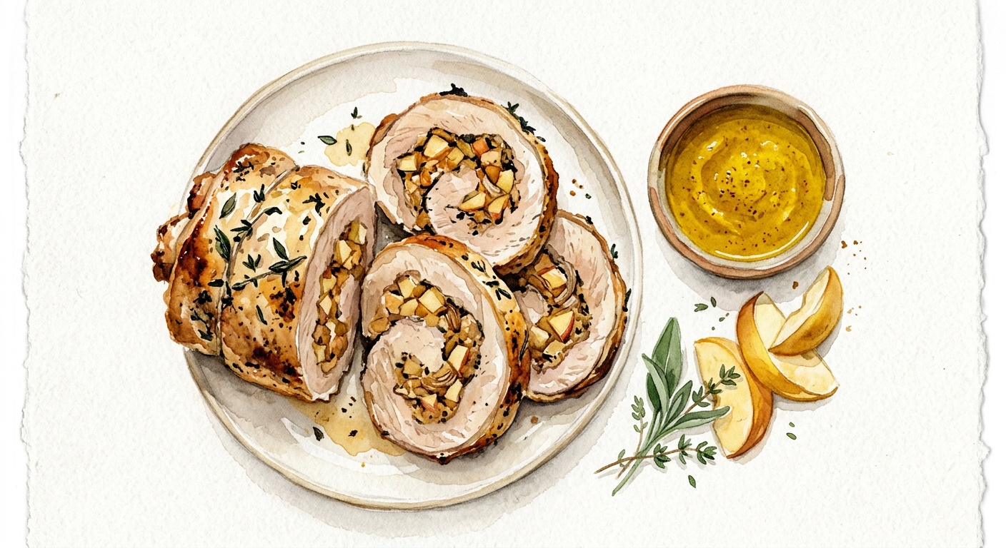 Pork Roulade with Apple and Curry