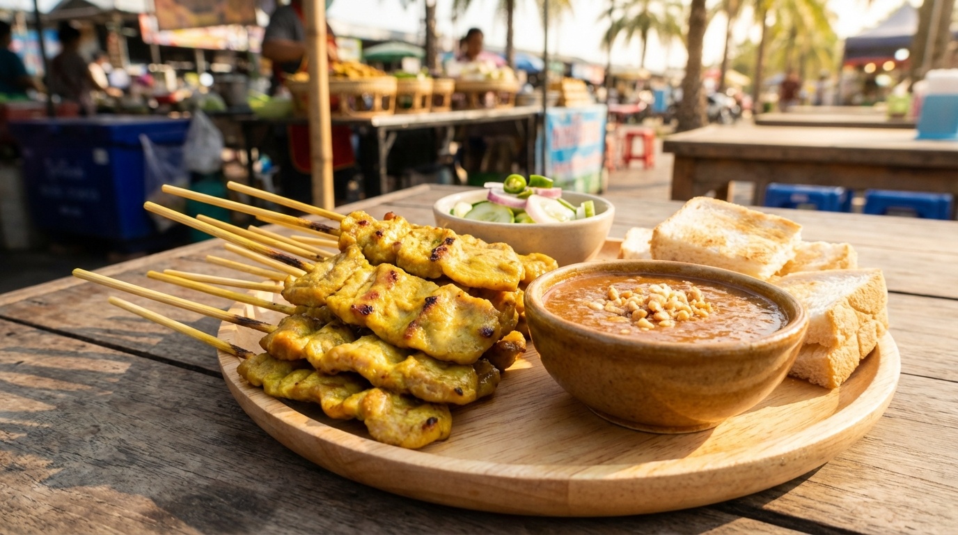 Pork Satay and Peanut Sauce (Moo Sate)