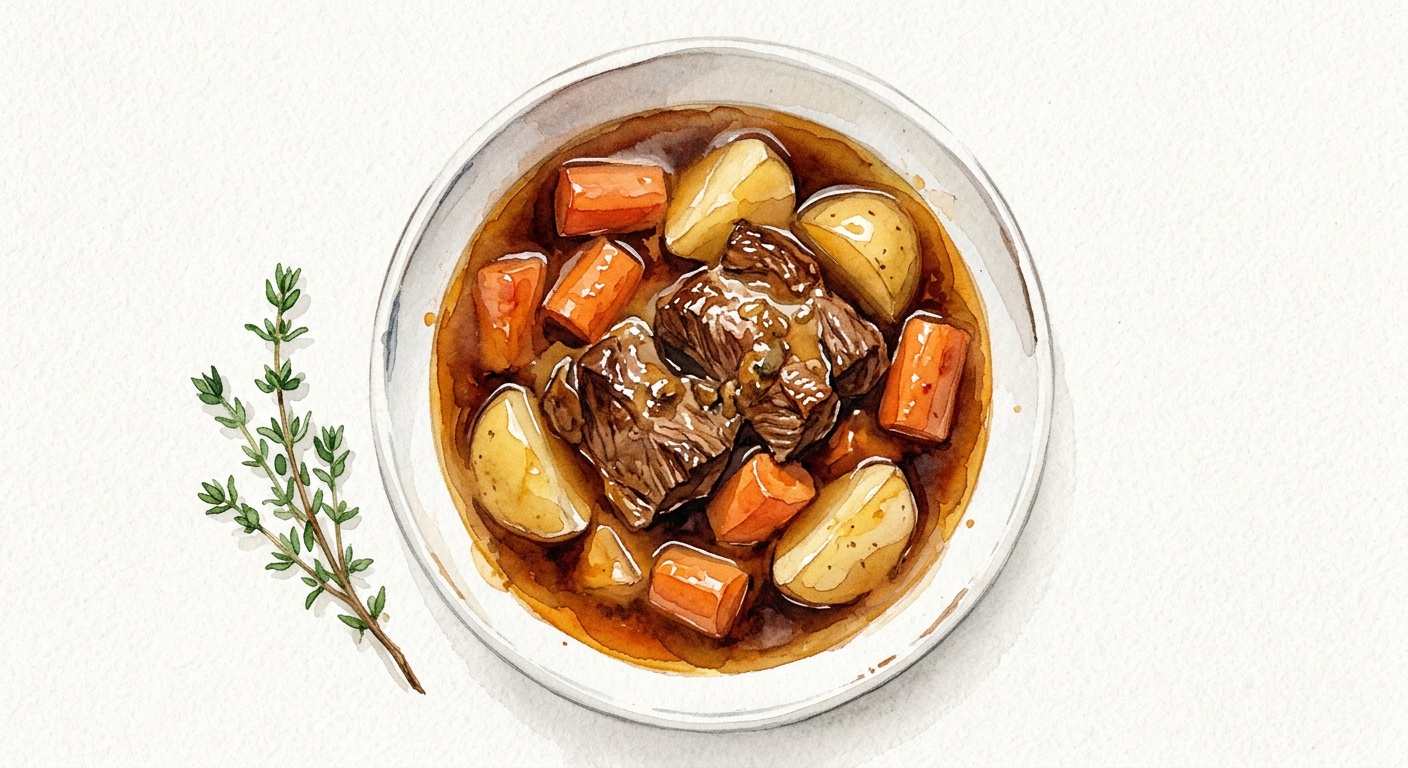 Pot-roasted beef shoulder