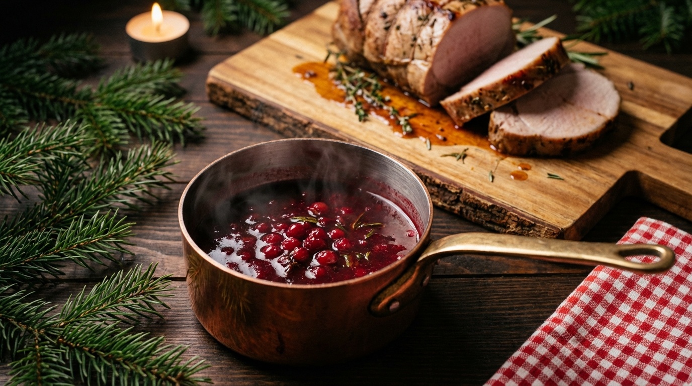 Preiselbeersauce (Warm Lingonberry Wine Sauce)
