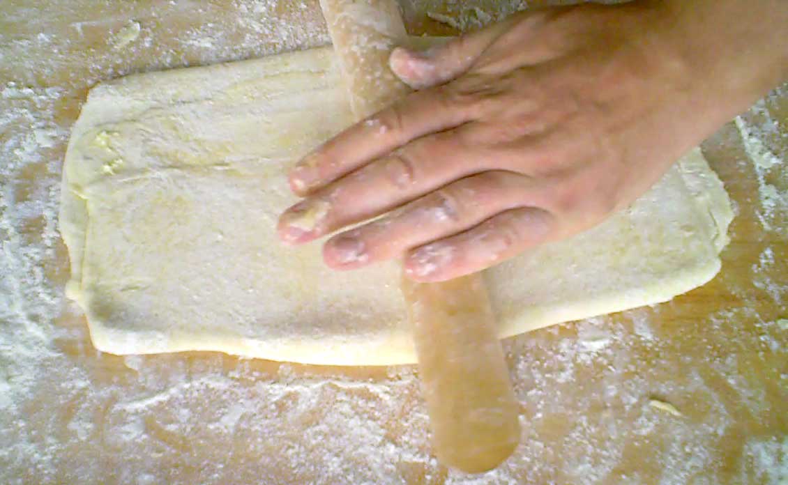 Puff pastry baked with butter
