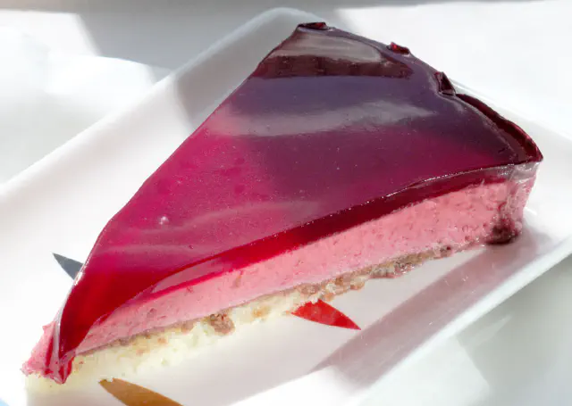 Raspberry mousse on a sponge cake base - or strawberry mousse