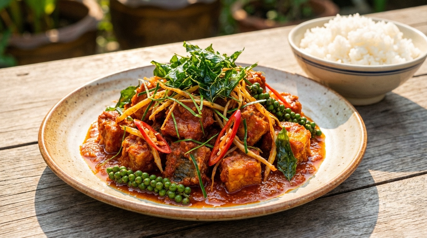 Red Curry Stir-Fry with Tilapia (Pad Ped Pla Nin)