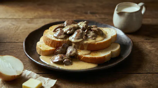 Sautéed Chicken Livers in Cream Sauce