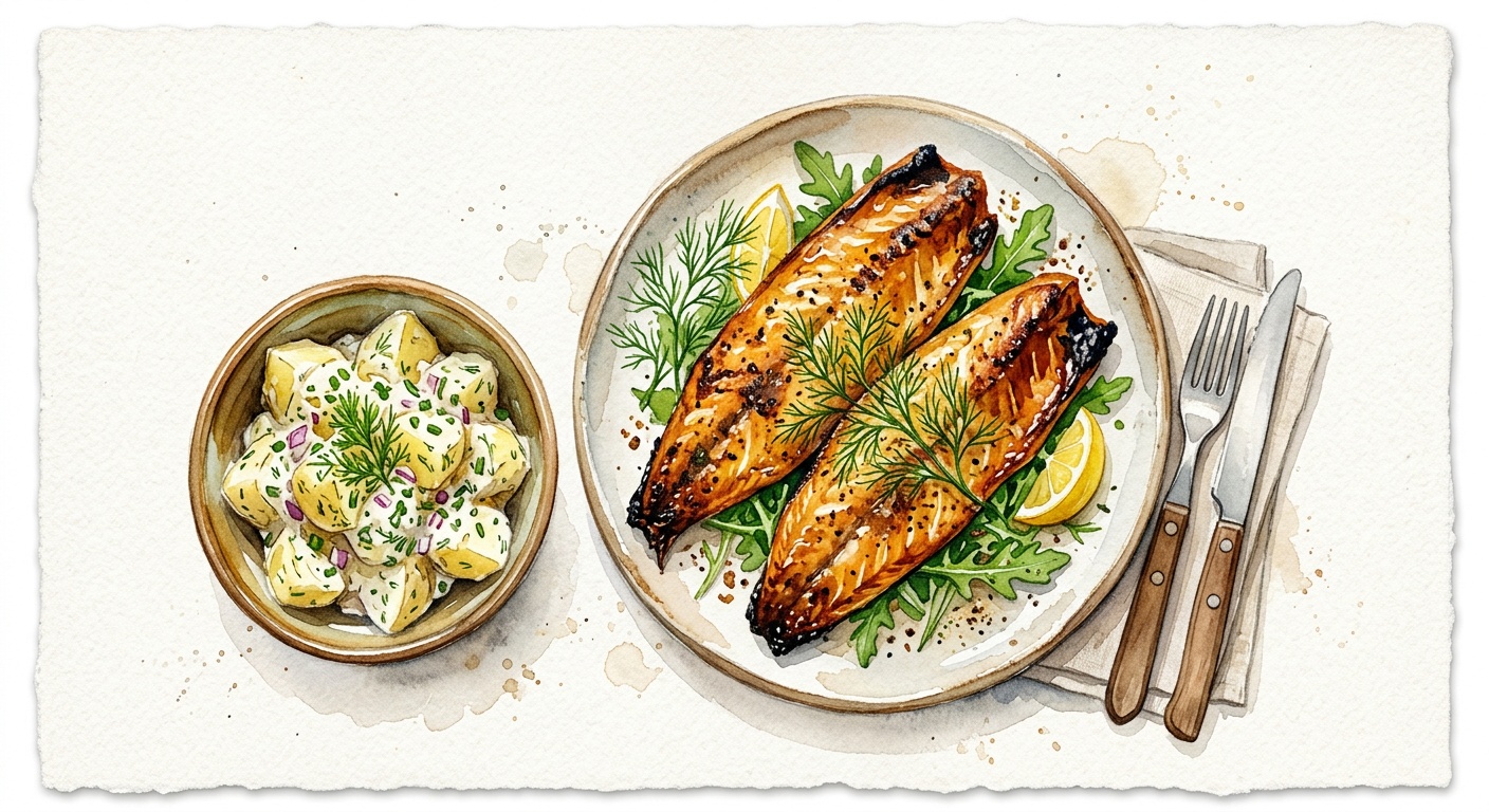 Pan-Fried Smoked Mackerel