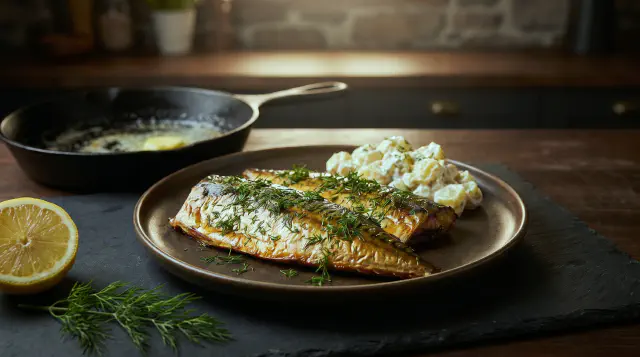 Pan-Fried Smoked Mackerel