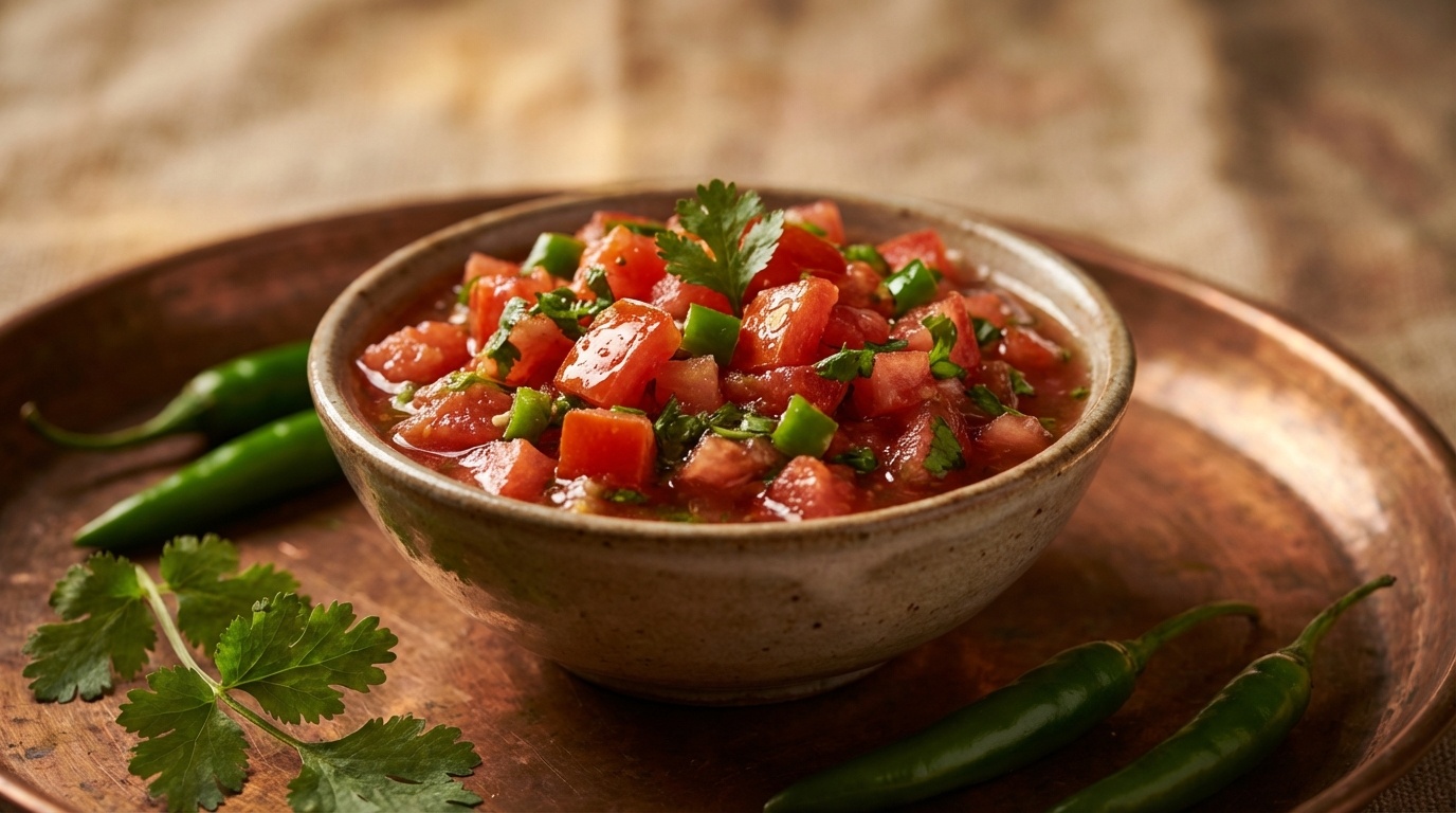 Sahawiq Ahmar (Yemeni Fresh Tomato Salsa)