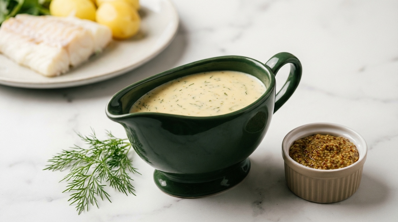 Sennepssaus (Norwegian Mustard Cream Sauce)