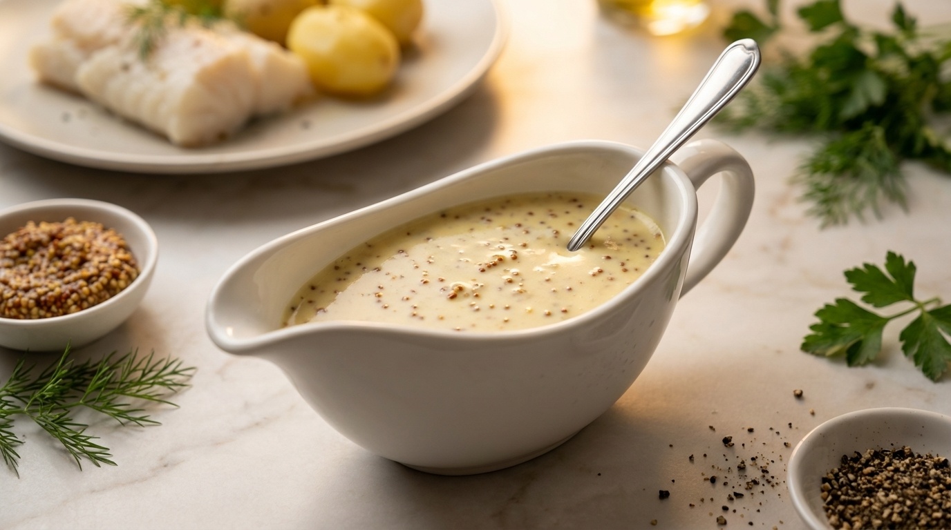 Sennepssovs (Danish Mustard Cream Sauce)