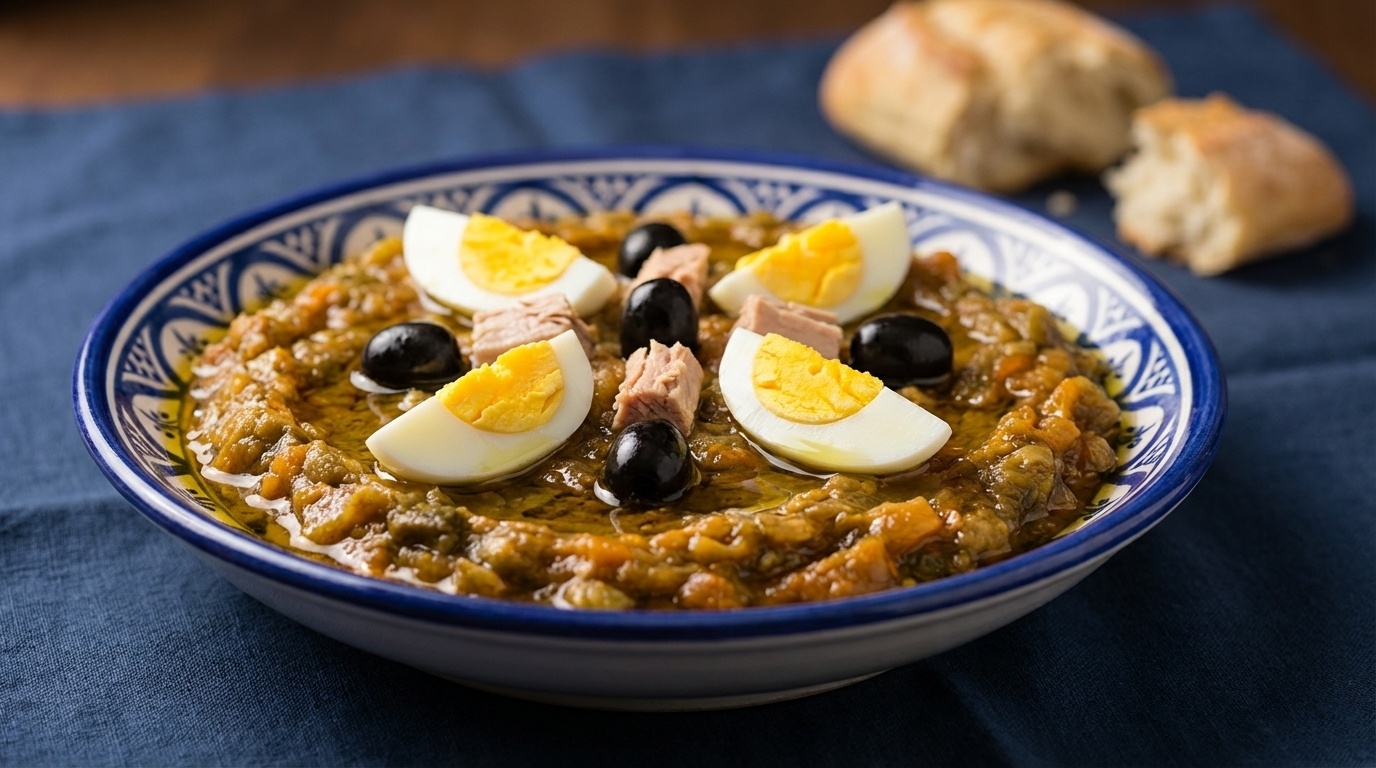 Slata Mechouia (Tunisian Grilled Vegetable Salad)