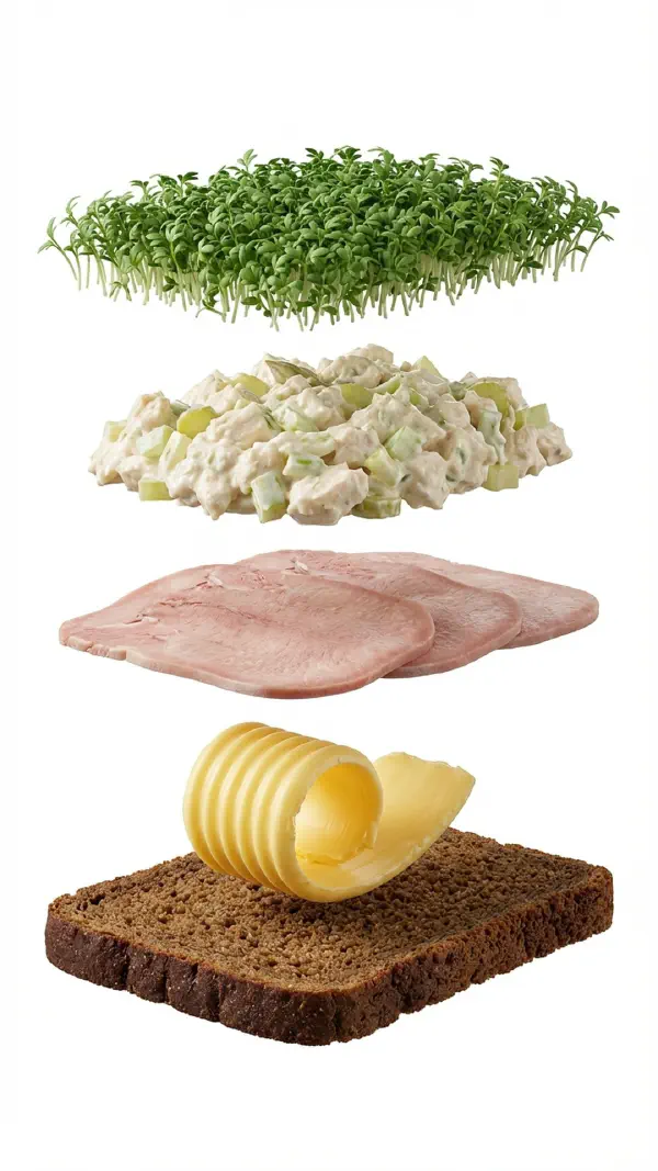 Madam Schønnemann with ox tongue and chicken salad assembly © kvalifood.com