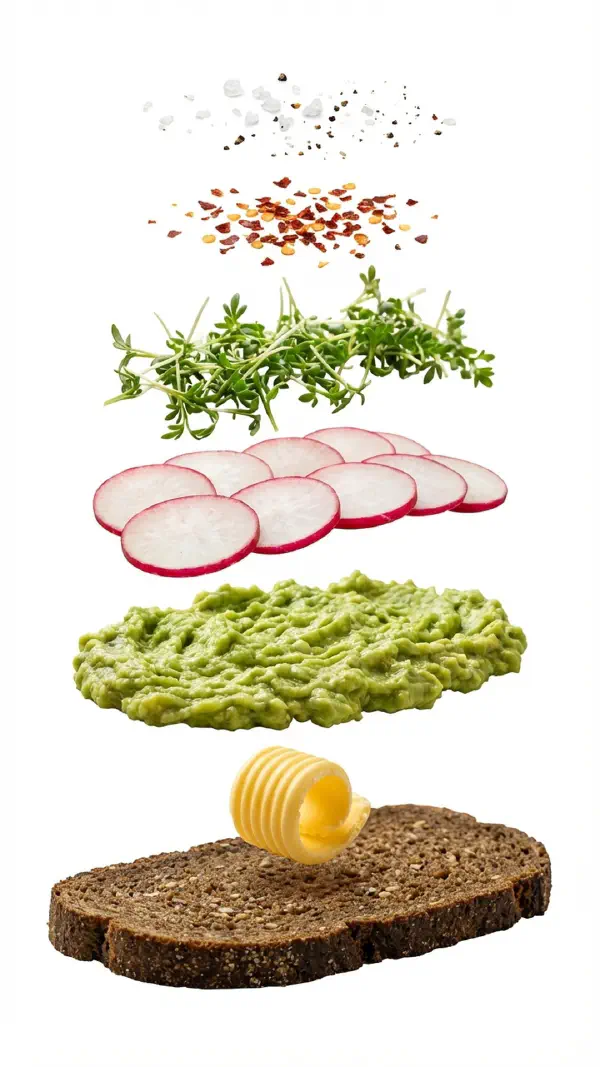 Avocado with citrus and cress assembly © kvalifood.com