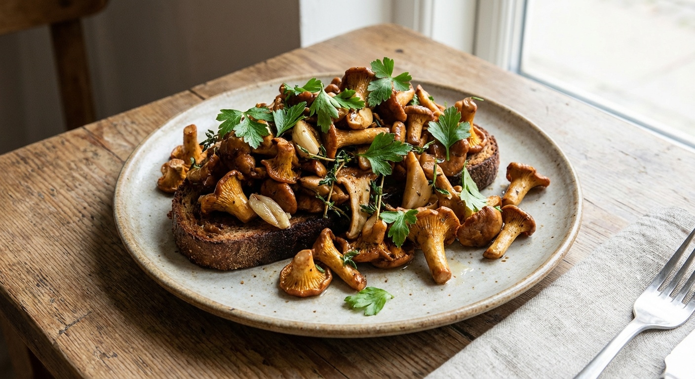 Chanterelles with Butter-Fried Herbs