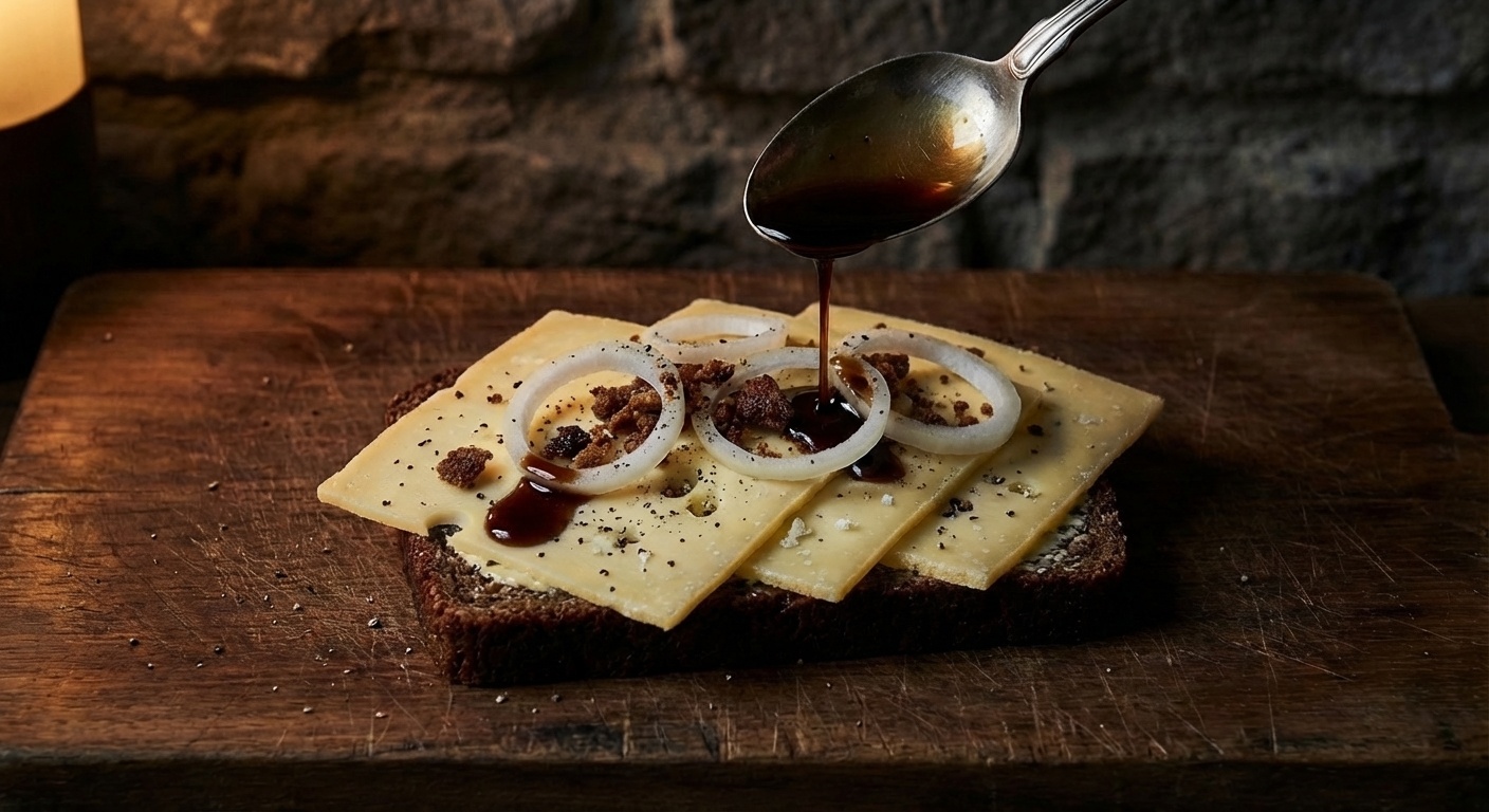 Smørrebrød with Gammel Ole and Port Wine Jelly