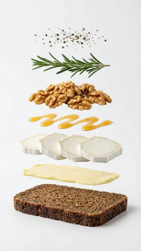 Goat cheese with honey and rosemary assembly © kvalifood.com