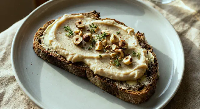 Jerusalem Artichoke Cream with Hazelnuts and Thyme
