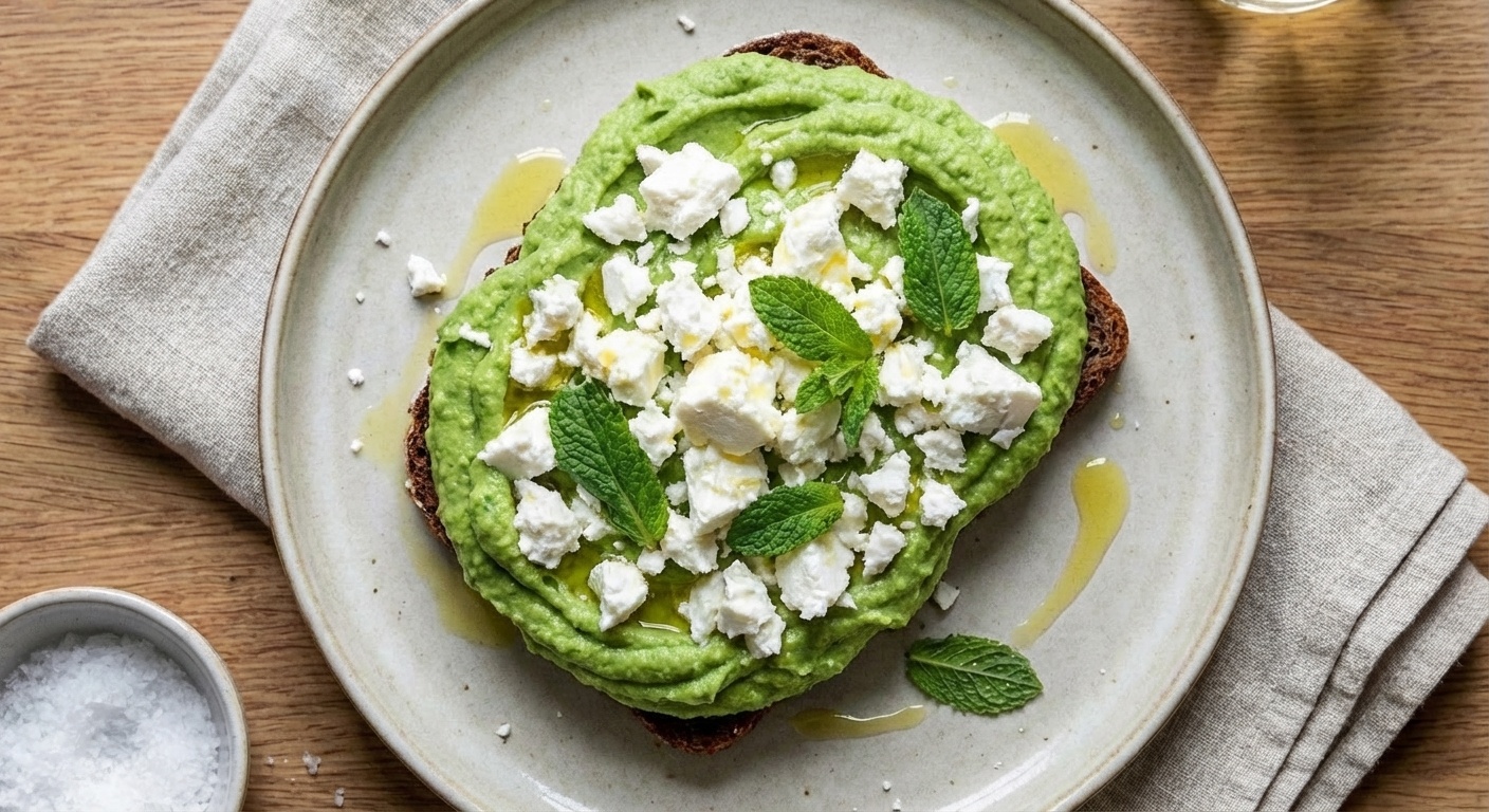 Smørrebrød with Pea Mousse and Mint