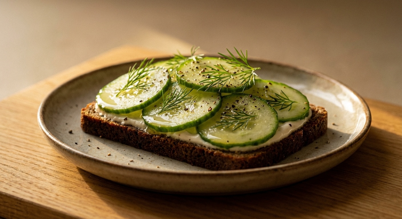 Smørrebrød with Pickled Cucumber Salad