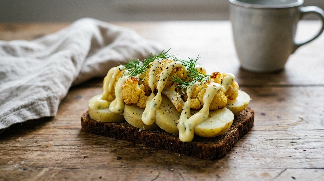 Potato with Roasted Cauliflower and Lemon Parsley Mayo