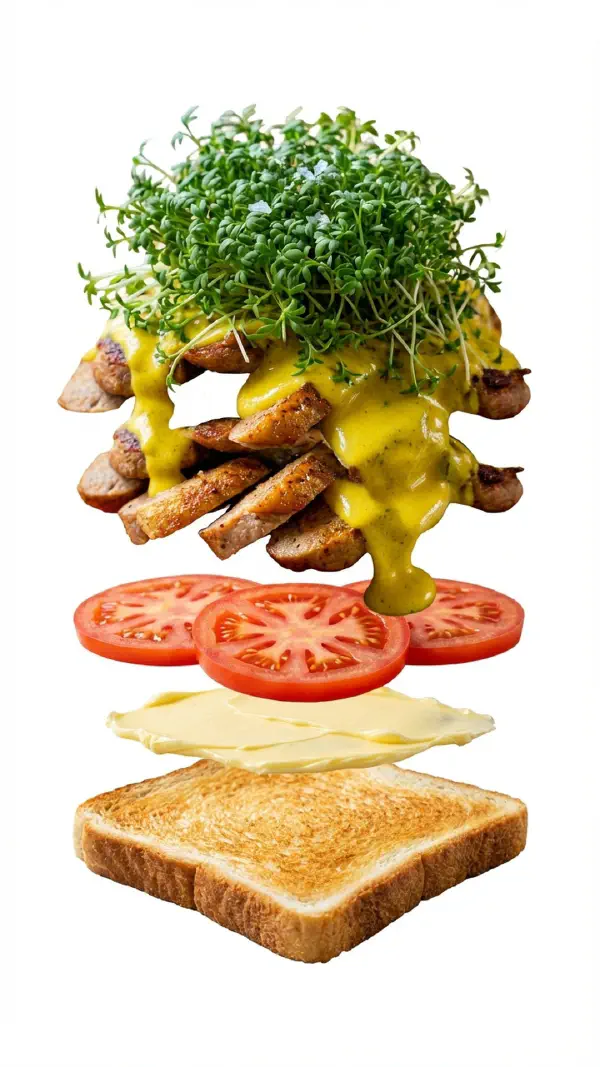 Roast pheasant with curry dressing and cress assembly © kvalifood.com