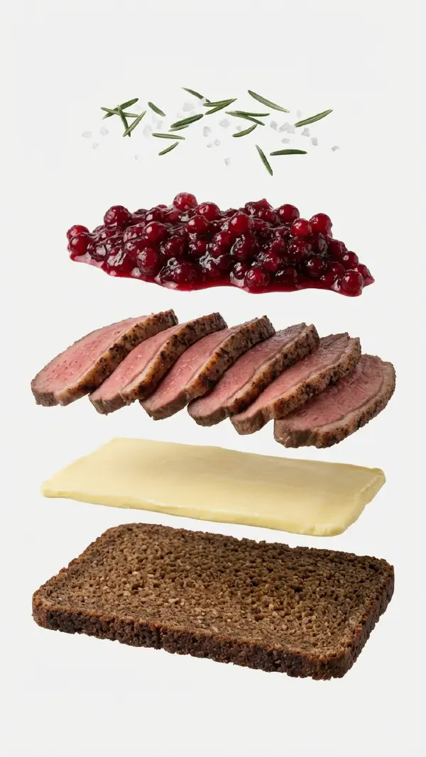 Roe deer with lingonberries and rosemary assembly © kvalifood.com